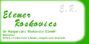 elemer roskovics business card